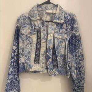 Chicos Blue Beaded Jacket
